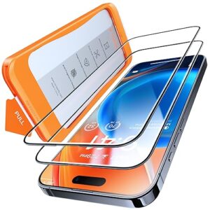 TORRAS Diamond Shield for iPhone 15 Plus Screen Protector [Military-Grade Protection] Unbreakable 9H Shatterproof Full Coverage Tempered Glass Screen Protector for iPhone 15 Plus, 6.7", 2-Pack