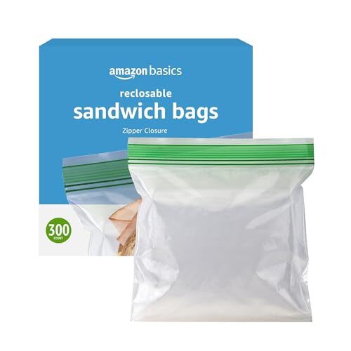Amazon Basics Reusable Food Storage Bags, 300 Pack