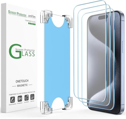amFilm Magnetic OneTouch iPhone 15 Pro Max Screen Protector