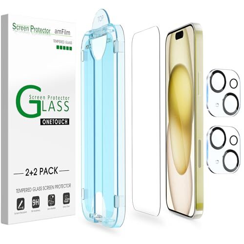 amFilm OneTouch Screen Protector for iPhone 15 in 2024