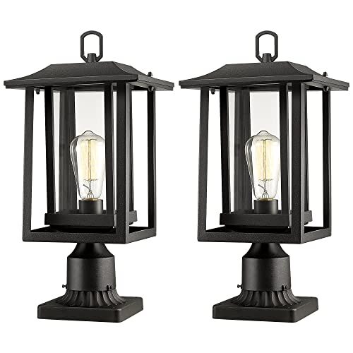 Outdoor Post Lights, Large Exterior Lamp Post Light Fixture with Pier Mount Base