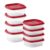 Rubbermaid food storage containers 16-Piece Plastic Food Storage Set, Red Vented Lids – Microwave, Dishwasher Safe and Kitchen Organization