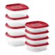 Rubbermaid food storage containers 16-Piece Plastic Food Storage Set, Red Vented Lids – Microwave, Dishwasher Safe and Kitchen Organization