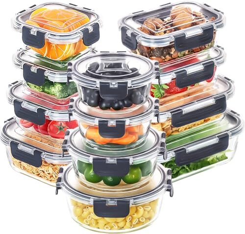 Skroam Glass Food Storage Set – Durable, Versatile Containers for Lunch, Meal Prep, and More!