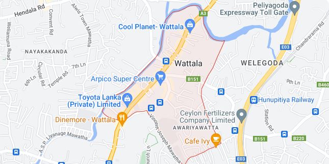 Wattala Map for Postal Code